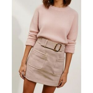 SÉZANE Gillie Wool-Blend Skirt, Ecru, FR40/US8